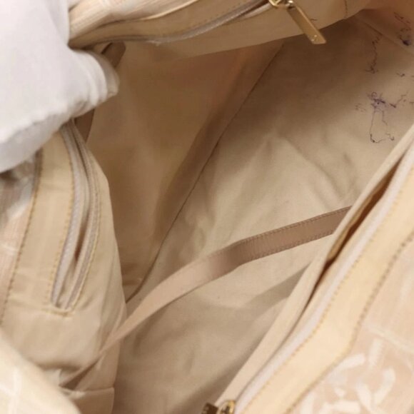 CHANEL New Travel Line Tote Bag Nylon Beige gold CC Auth - Picture 10 of 16